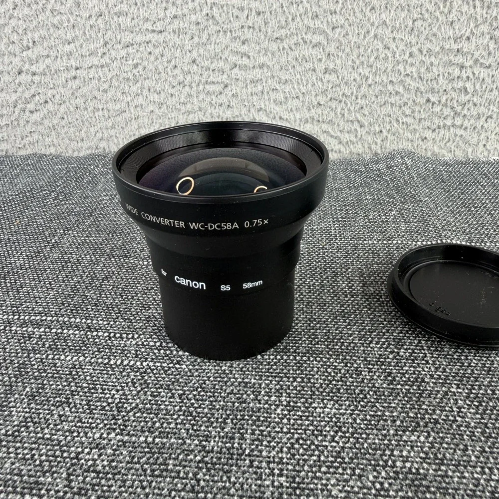 Canon Wide Converter Lens OS Black WC-DC58A 0.75x 58mm PowerShot S5 IS